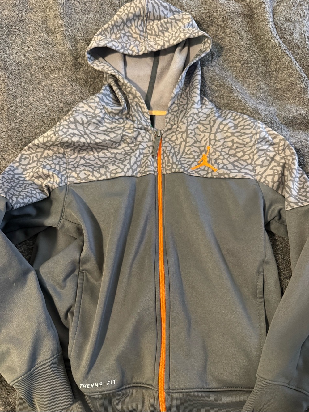 Air Jordan Two Tone Grey Hooded Zip Up Jacket